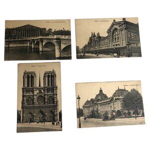Paris 4 Postcards Notre-Dame Gare Du Nord Le Petit Palais & Chambre Des Députés